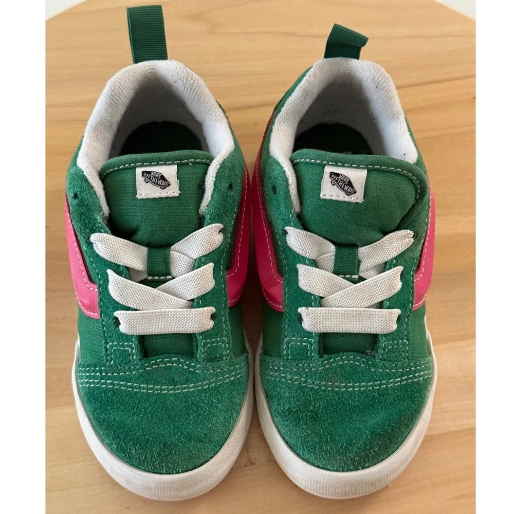 Vans Ward Low Top Kids Sneakers Green Pink Suede Canvas Skate‎ Shoes Toddler 10